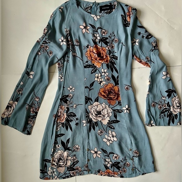 MINKPINK New Romantic Flare Sleeve Floral Print Dress - Picture 5 of 10
